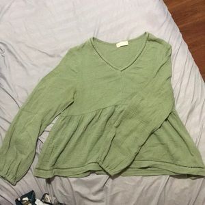 Green long sleeve blouse
